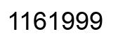 Number 1161999 black image