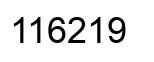 Number 116219 black image