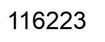 Number 116223 black image