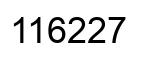 Number 116227 black image