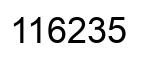 Number 116235 black image