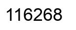 Number 116268 black image