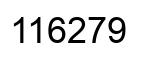 Number 116279 black image