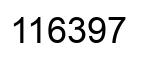 Number 116397 black image