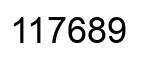 Number 117689 black image