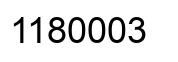 Number 1180003 black image