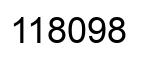 Number 118098 black image