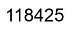 Number 118425 black image