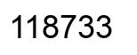 Number 118733 black image