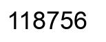Number 118756 black image