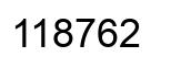 Number 118762 black image