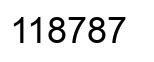 Number 118787 black image