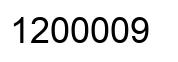 Number 1200009 black image