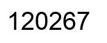 Number 120267 black image