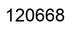 Number 120668 black image