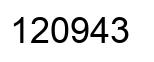 Number 120943 black image