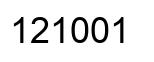 Número 121001 imagen negro