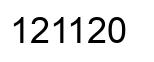 Number 121120 black image