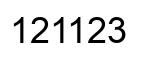 Number 121123 black image