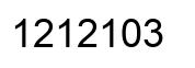 Number 1212103 black image