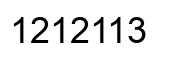 Number 1212113 black image