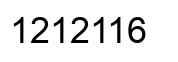 Number 1212116 black image