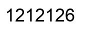 Number 1212126 black image