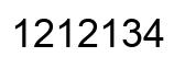 Number 1212134 black image