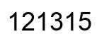 Number 121315 black image