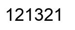 Number 121321 black image