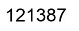 Number 121387 black image