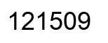 Number 121509 black image
