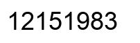 Number 12151983 black image