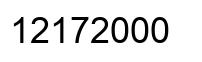Number 12172000 black image