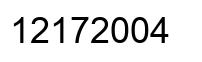 Number 12172004 black image