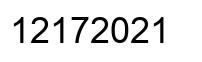 Number 12172021 black image