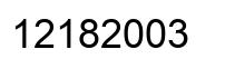 Number 12182003 black image