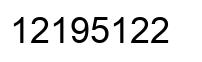 Number 12195122 black image