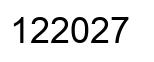 Number 122027 black image