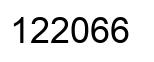 Number 122066 black image