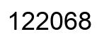 Number 122068 black image