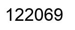 Number 122069 black image