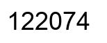 Number 122074 black image