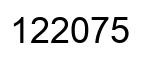 Number 122075 black image
