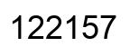 Number 122157 black image