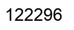 Number 122296 black image