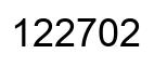 Number 122702 black image