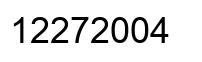Number 12272004 black image