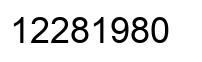 Number 12281980 black image