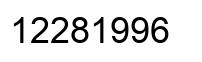 Number 12281996 black image